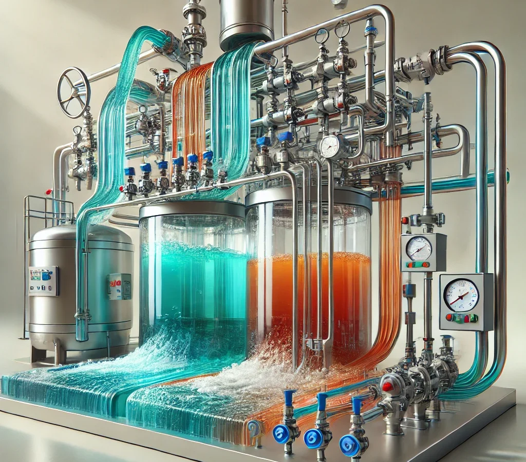 DALL·E 2024-12-17 00.13.34 – A highly realistic 3D rendering of an industrial chemical flushing system. The system features interconnected transparent pipes showing two different DALL·E 2024-12-17 00.13.34 - A highly realistic 3D rendering of an industrial chemical flushing system. The system features interconnected transparent pipes showing two different